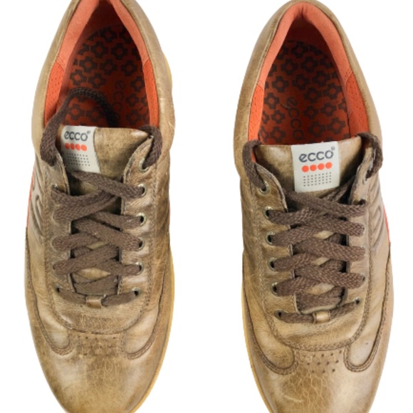 Ecco Distressed Brown Leather Oxford Shoes main image 6